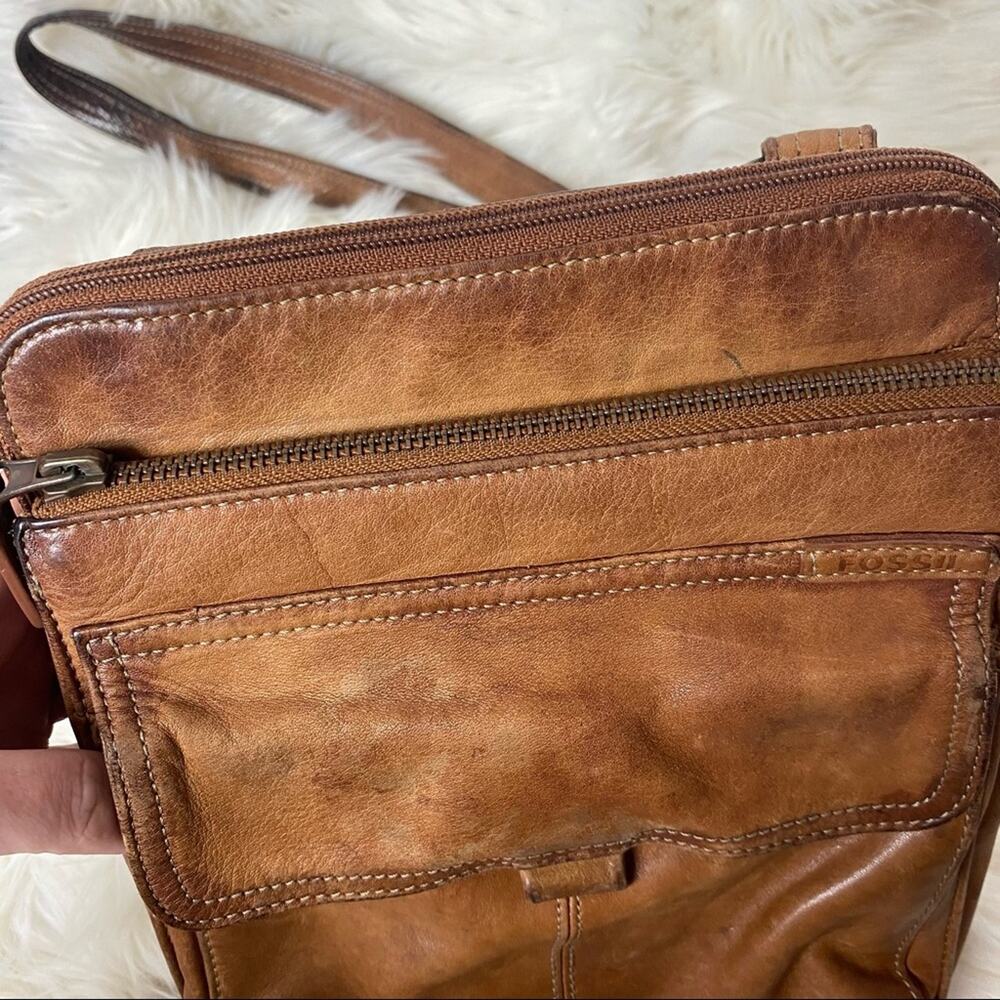 FOSSIL brown leather crossbody purse - Picture 6 of 16